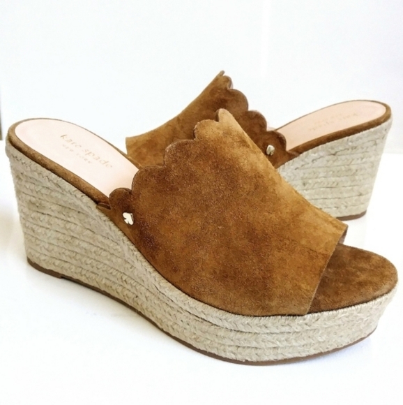 kate spade Shoes - Kate Spade leather brown toby espadrille wedges 9